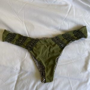 Acacia swimwear green cheeky bottom size large